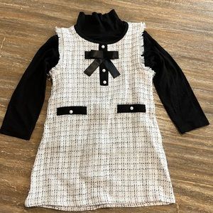 New !!  Little girls Tweed Designer inspired dress and mock neck tee size 6